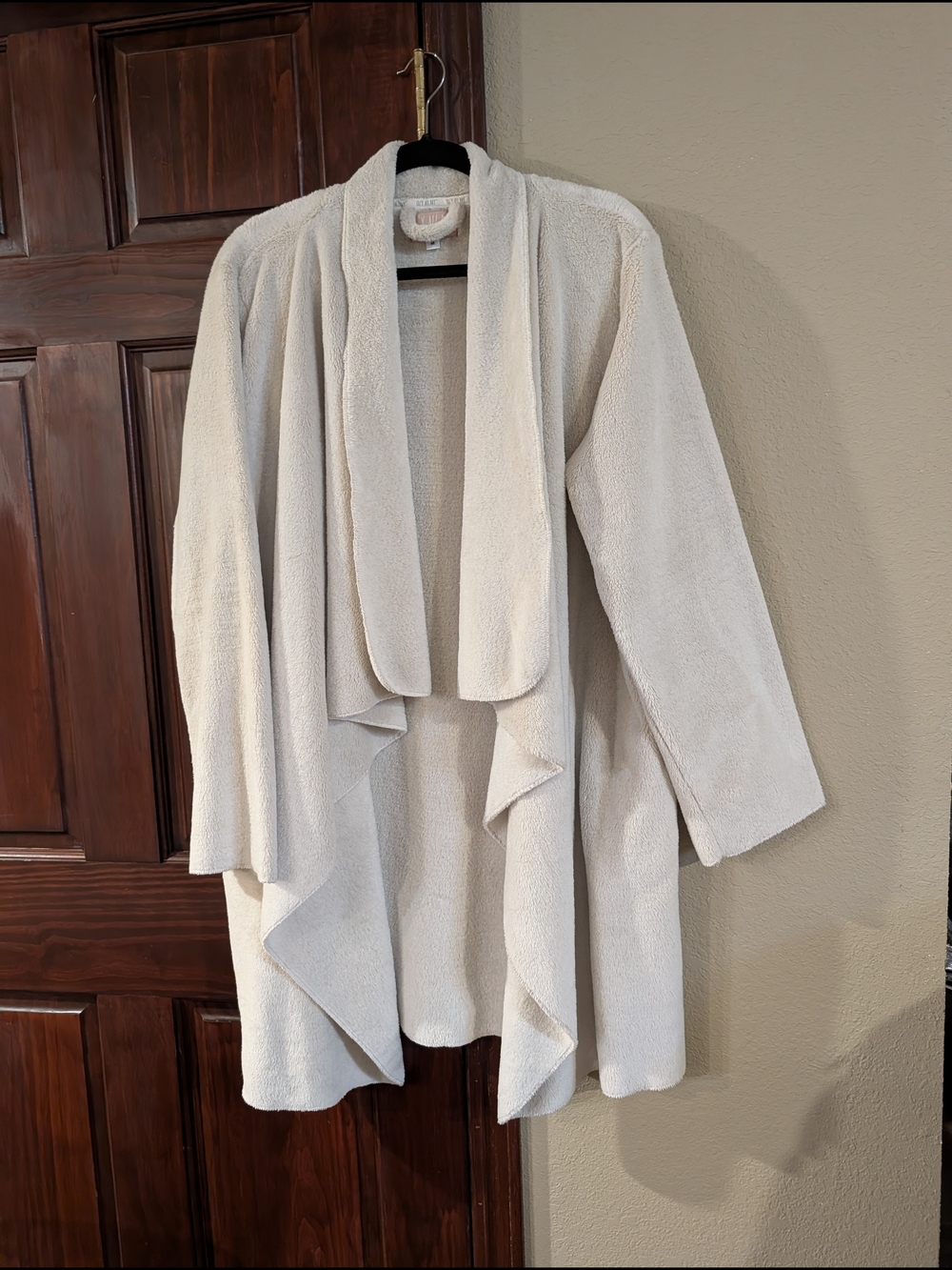 Open-Front Cream Waterfall Cardigan Sweater Cozy All Day By BERKSHIRE HOME.